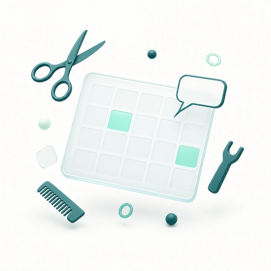Abstract illustration of tools next to a weekly schedule.